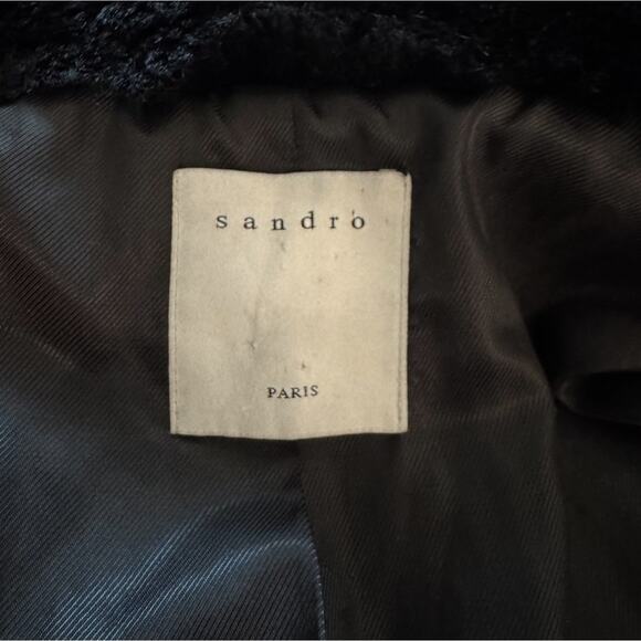 Sandro Fauny Faux Leather Leather Jacket Black - Picture 11 of 12